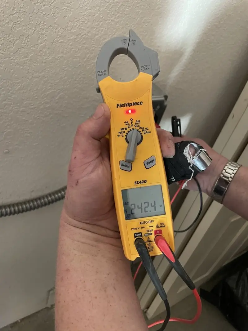 Voltage testing with clamp meter during Generator Installation in South Bay